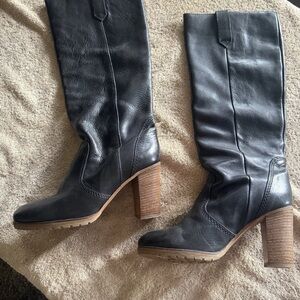 Madewell Black Leather Knee-High Boots